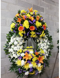 Corona funeraria flor variada
